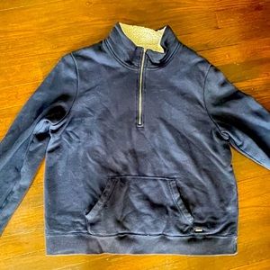 hollister- Navy half zip Sherpa neck sweatshirt